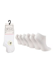 Wild Feet White Fashion Sole No Show Trainer Socks 6 Pack - Image 1 of 5