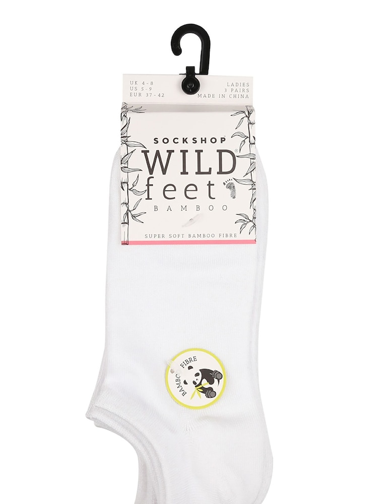 Wild Feet White Fashion Sole No Show Trainer Socks 6 Pack - Image 5 of 5