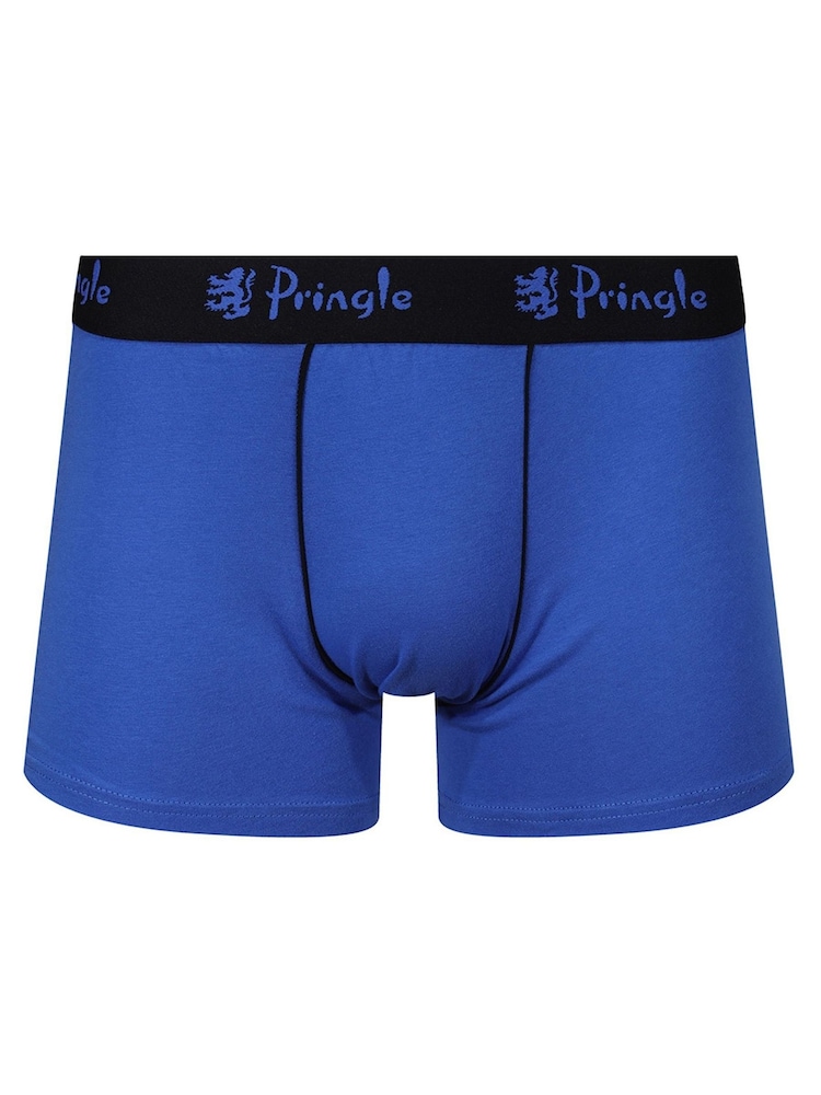 Pringle Blue Pop Colour Cotton Trunks 3 Pack - Image 2 of 6