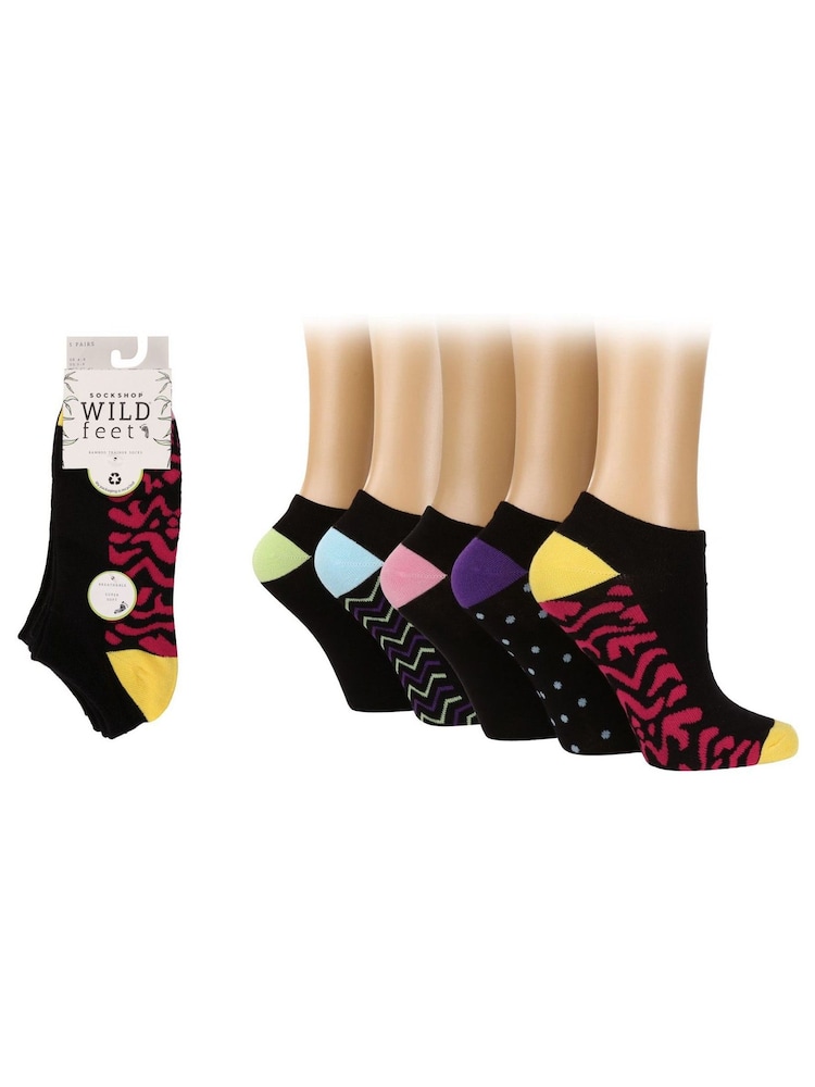 Wild Feet Black Low Cut Bamboo Trainer Liners Socks - Image 1 of 3