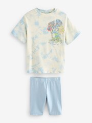 Blue Surf Tie Dye Oversized T-Shirt and Cycle Shorts Set (3-16yrs) - Image 5 of 7