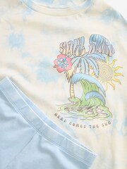 Blue Surf Tie Dye Oversized T-Shirt and Cycle Shorts Set (3-16yrs) - Image 7 of 7