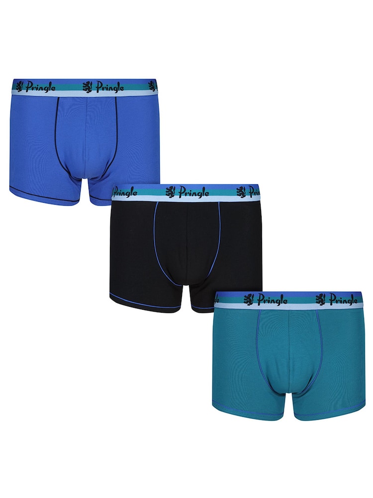 Pringle Blue Fashion Waistband Cotton Trunks 3 Pack - Image 1 of 5