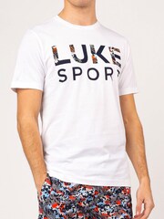 Luke 1977 LST Sky Camo Printed 100% Cotton White T-Shirt - Image 1 of 6