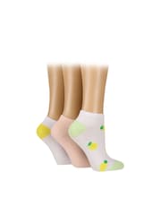 Wild Feet White When Life Give You Lemons No Show Trainer Socks 3 Pack - Image 1 of 4