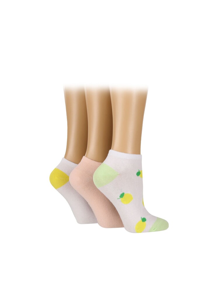 Wild Feet White When Life Give You Lemons No Show Trainer Socks 3 Pack - Image 1 of 4