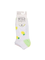 Wild Feet White When Life Give You Lemons No Show Trainer Socks 3 Pack - Image 2 of 4