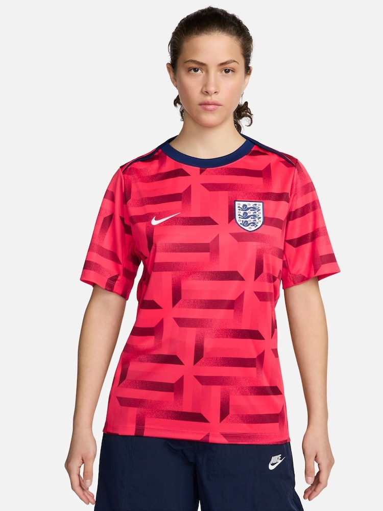 Nike Red Dri-FIT England Academy Pre Match T-Shirt - Image 1 of 10