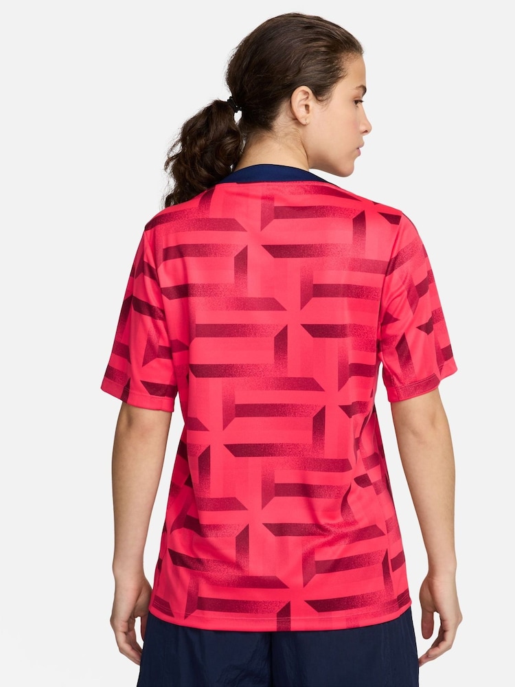 Nike Red Dri-FIT England Academy Pre Match T-Shirt - Image 2 of 10