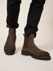 White Stuff Green Chunky Suede Chelsea Boots - Image 1 of 5
