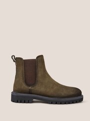 White Stuff Green Chunky Suede Chelsea Boots - Image 2 of 5