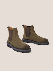 White Stuff Green Chunky Suede Chelsea Boots - Image 3 of 5