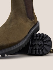 White Stuff Green Chunky Suede Chelsea Boots - Image 5 of 5
