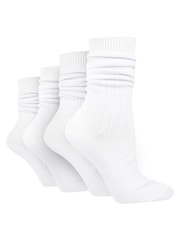 Wild Feet White Bamboo Textured Detail Crew Socks - Image 1 of 4
