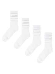 Wild Feet White Bamboo Textured Detail Crew Socks - Image 2 of 4