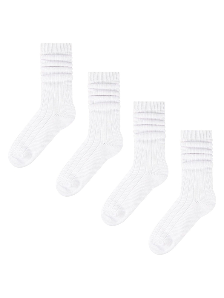 Wild Feet White Bamboo Textured Detail Crew Socks - Image 2 of 4