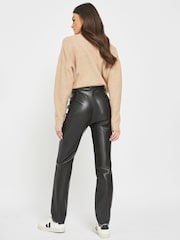NOISY MAY Black Faux Leather High Waisted Trousers - Image 2 of 5