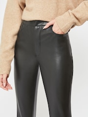 NOISY MAY Black Faux Leather High Waisted Trousers - Image 4 of 5