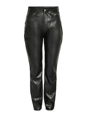 NOISY MAY Black Faux Leather High Waisted Trousers - Image 5 of 5