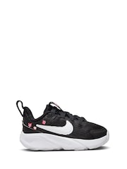 Nike Black/White Floral Infant Star Runner 4 Trainers - Image 1 of 12