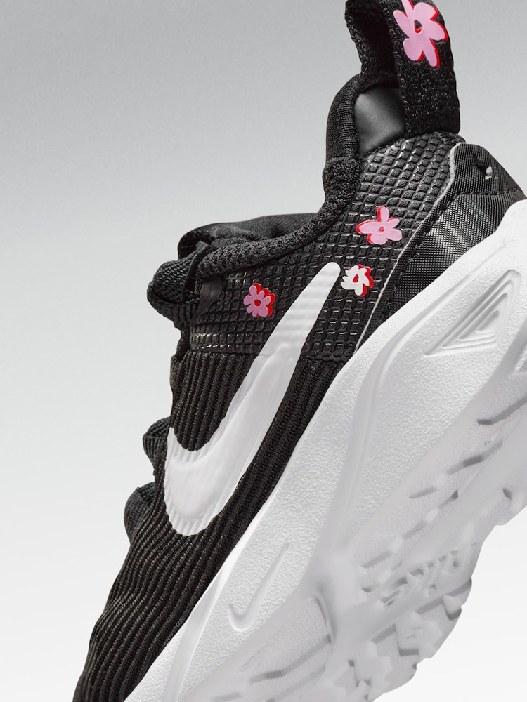 Nike Black/White Floral Infant Star Runner 4 Trainers - Image 2 of 12