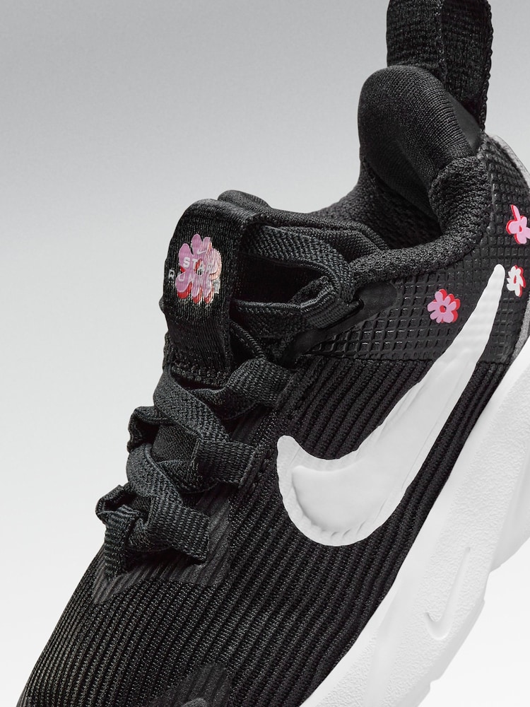 Nike Black/White Floral Infant Star Runner 4 Trainers - Image 3 of 12