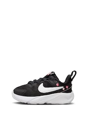 Nike Black/White Floral Infant Star Runner 4 Trainers - Image 4 of 12