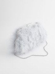 Grey Feather Clutch Bag - Image 4 of 9