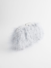 Grey Feather Clutch Bag - Image 5 of 9