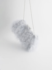 Grey Feather Clutch Bag - Image 7 of 9