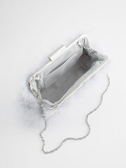 Grey Feather Clutch Bag - Image 8 of 9
