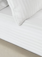 Catherine Lansfield White Satin Stripe Fitted Sheet - Image 2 of 2