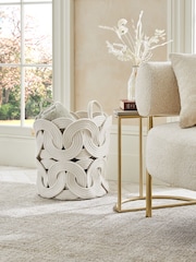 White Curved Rope Single Storage Basket - Image 1 of 5