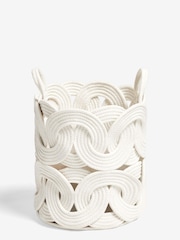White Curved Rope Single Storage Basket - Image 4 of 5