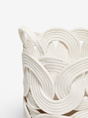 White Curved Rope Single Storage Basket - Image 5 of 5