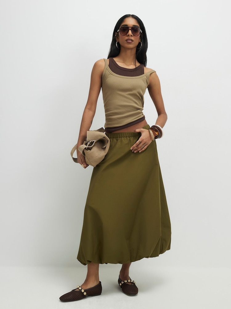 River Island Bubble Hem Midi Sukně - Obrázek 1 z 4