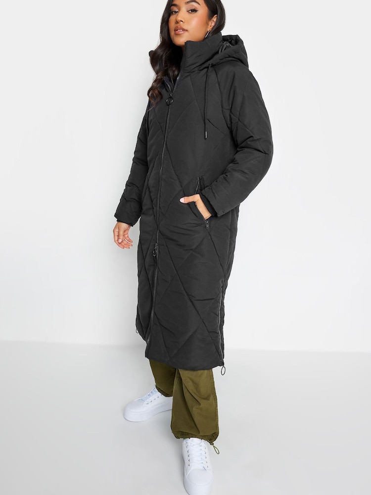 PixieGirl Petite Black Diamond Puffer Coat - Image 2 of 5