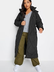 PixieGirl Petite Black Diamond Puffer Coat - Image 3 of 5