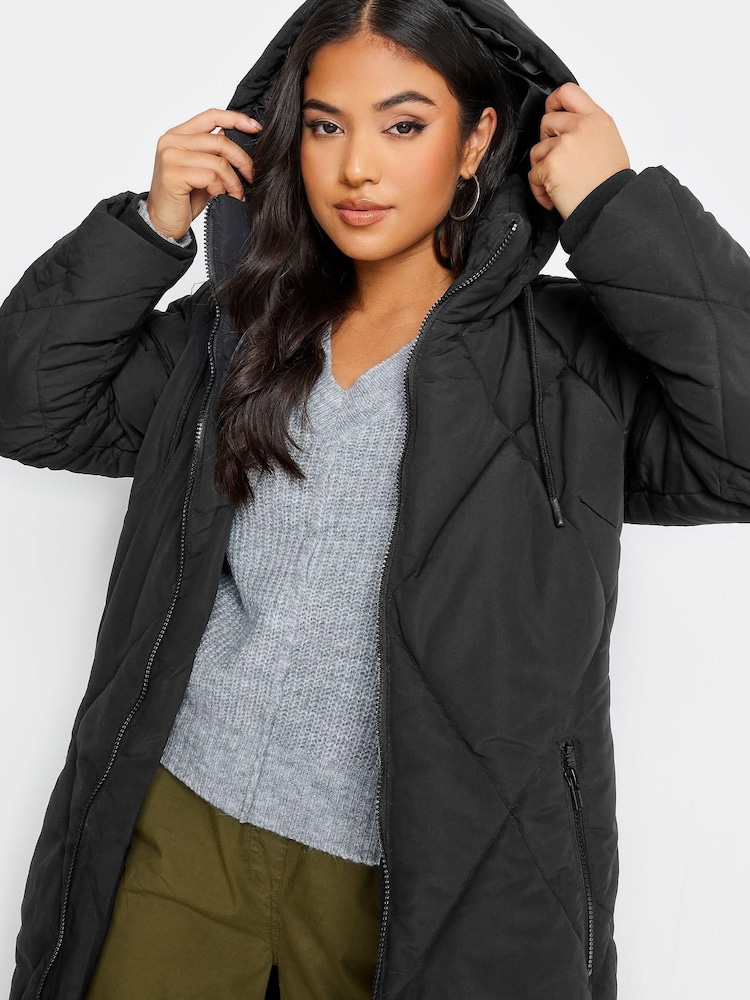PixieGirl Petite Black Diamond Puffer Coat - Image 5 of 5