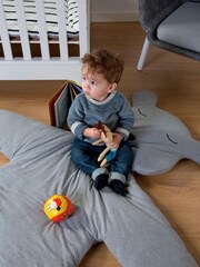 Childhome Grey Teddy Playmat Rug - Image 3 of 5