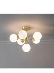 Gallery Home Brushed Gold Flush Ceiling Fitting Brampton Ceiling Light - Image 1 of 7