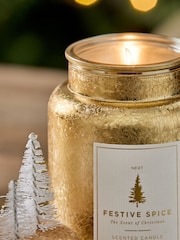 White/Gold Festive Spice Scented Christmas Jar Candle - Image 3 of 4