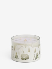 White/Gold Festive Spice Scented Christmas 3 Wick Light Up Candle - Image 3 of 3
