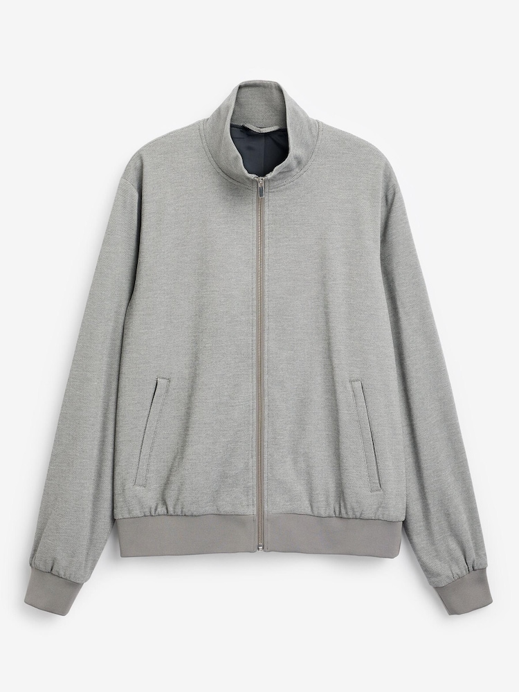 Grey Funnel Zip Through Jacket - Image 2 of 6