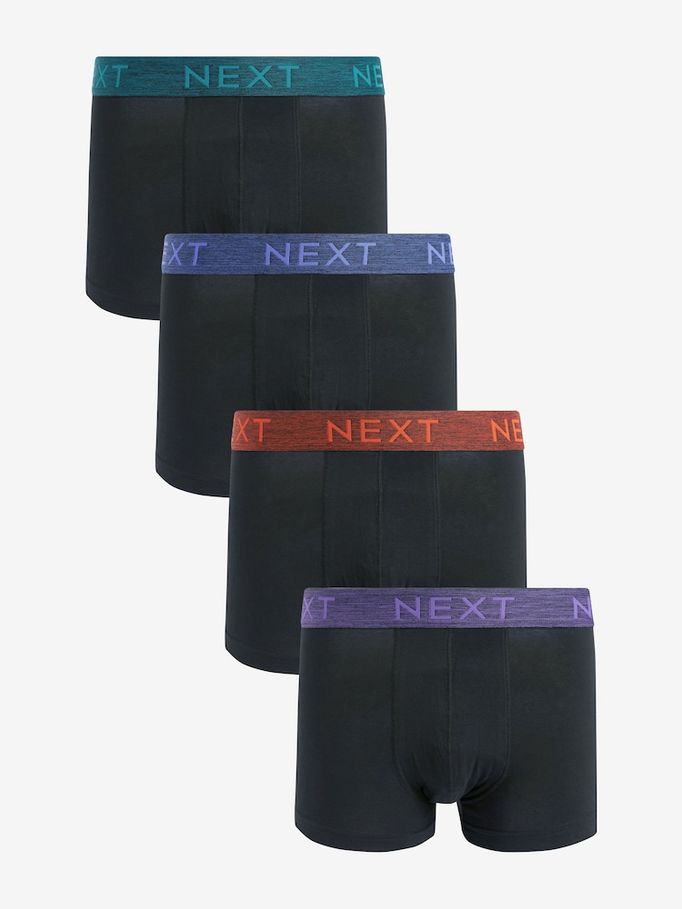 Black Rich Marl Waistband 4 pack Hipster Boxers - Image 1 of 7