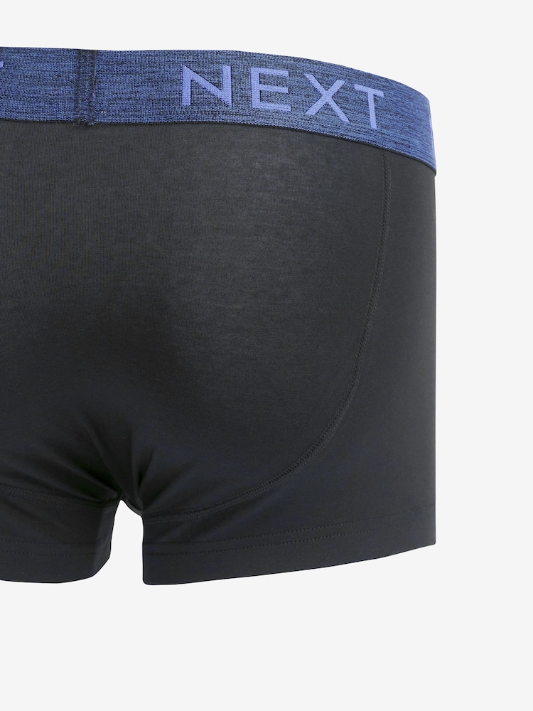 Black Rich Marl Waistband 4 pack Hipster Boxers - Image 7 of 7