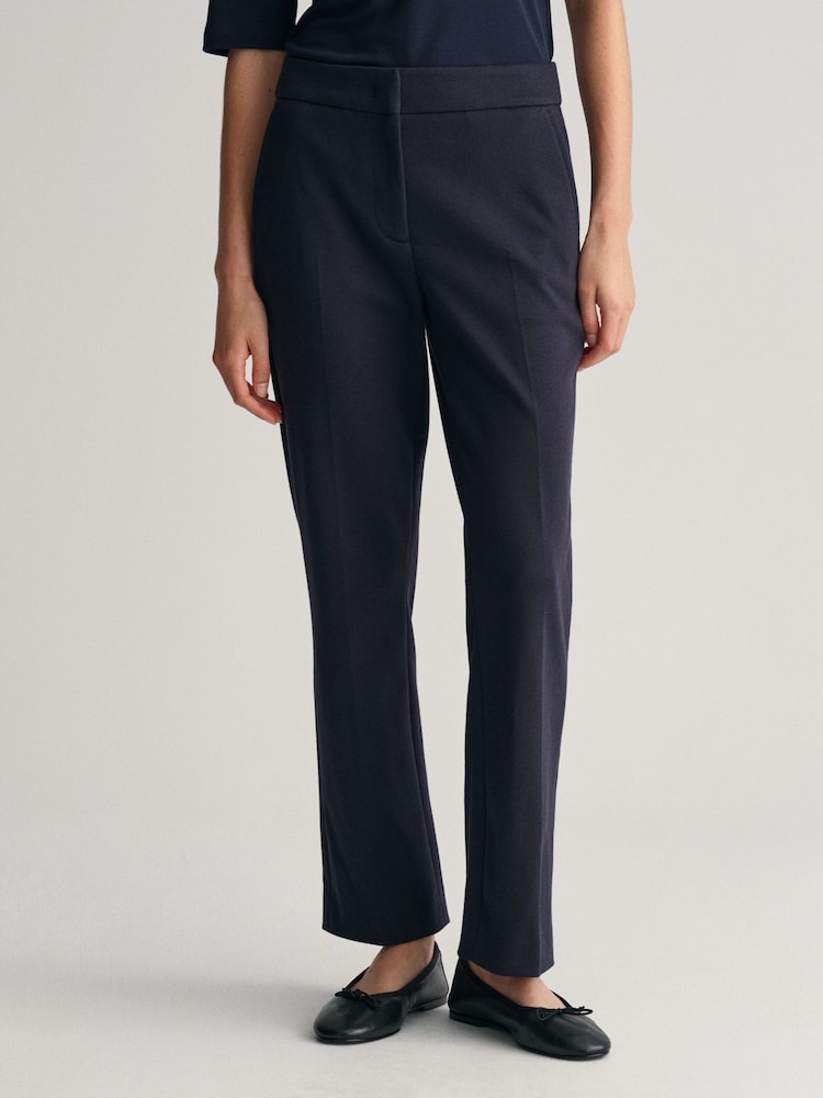 GANT Blue Jersey Cigarette Trousers - Image 1 of 6