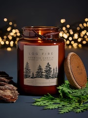 Brown Logfire Smoked Cedarwood Jar Scented Candle - Image 1 of 3
