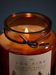 Brown Logfire Smoked Cedarwood Jar Scented Candle - Image 2 of 3