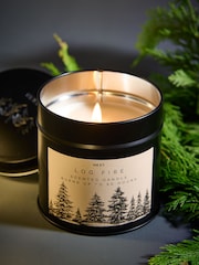 Brown Logfire Smoked Cedarwood Single Wick Scented Candle - Image 2 of 3